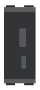 2.1A USB+C Pin Black(1M)